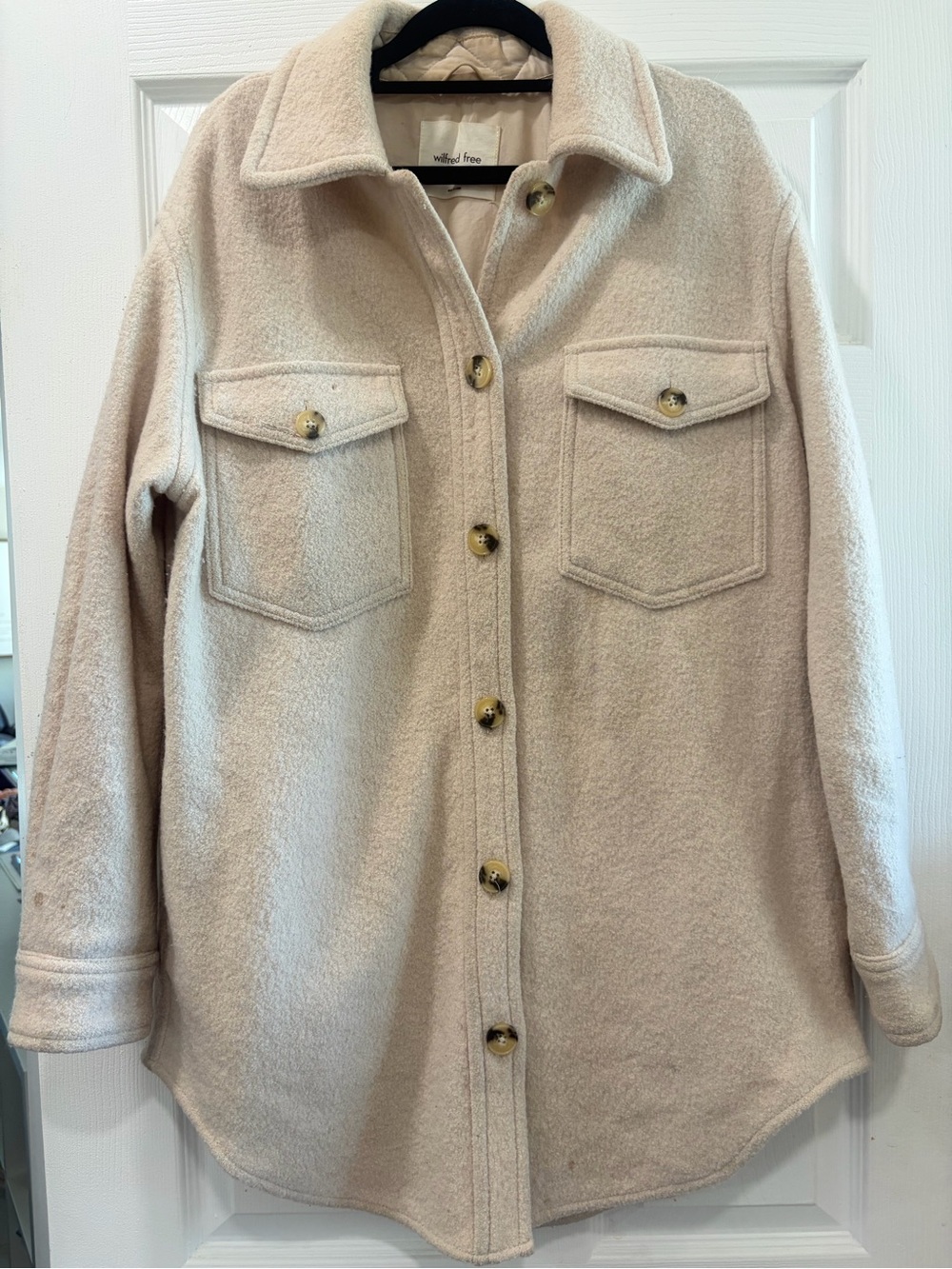 Wilfred Cream Utility Shacket with Front Pockets
